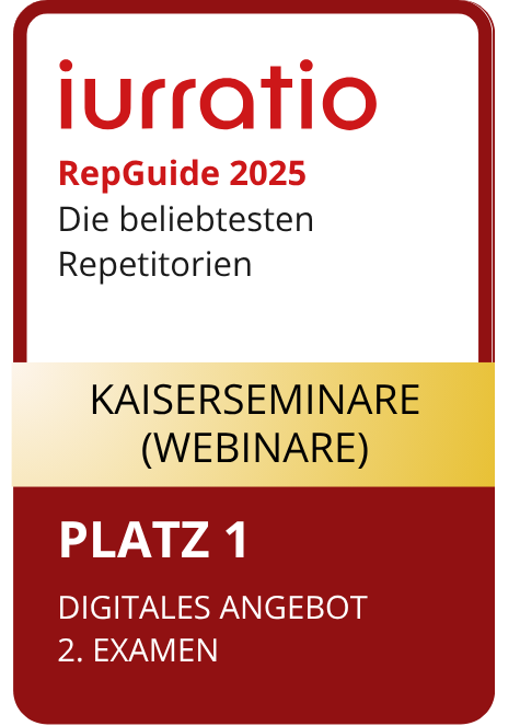 Digitales Angebot 2. Examen Platz 1 Kaiserseminare