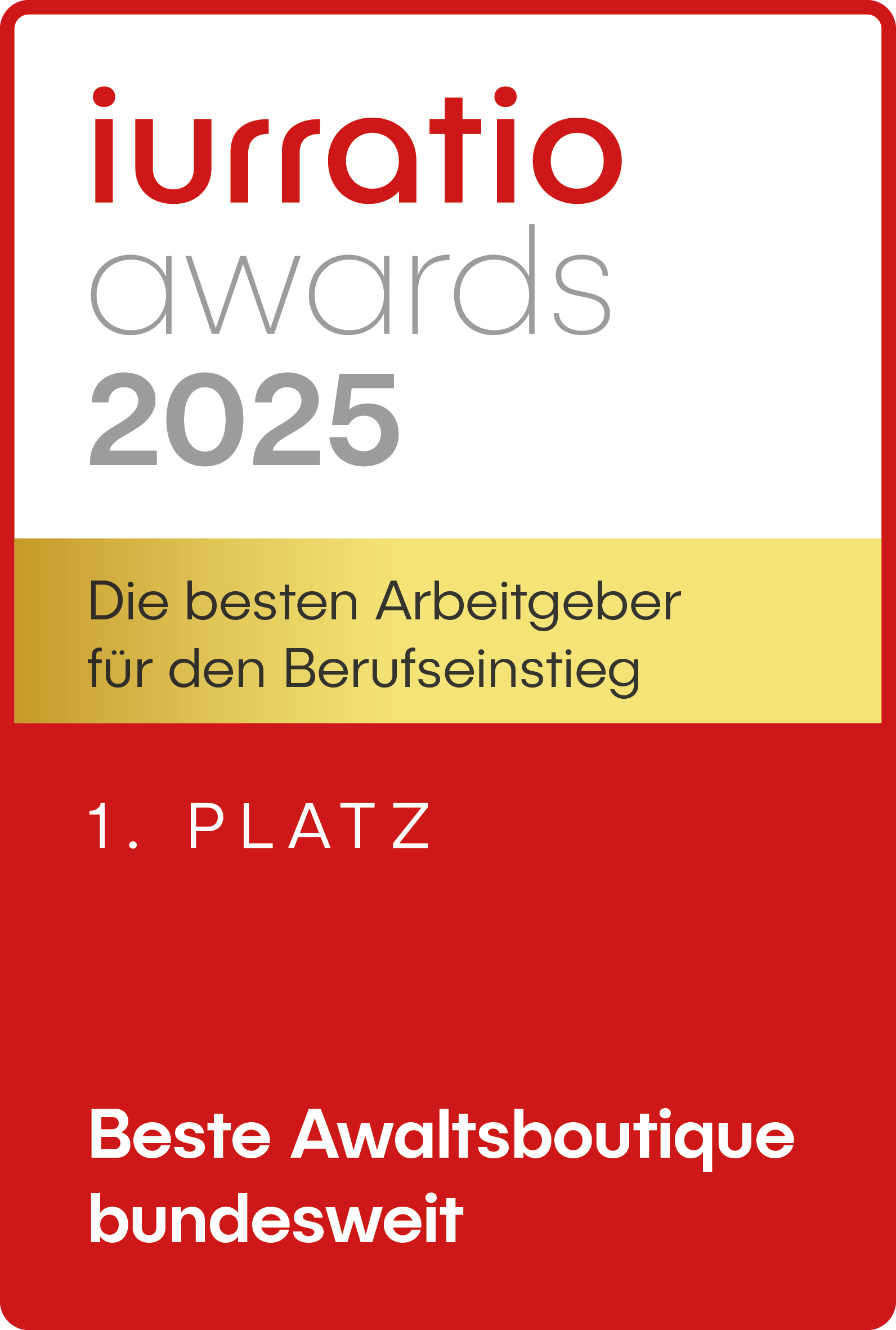 Platz 1 Beste Anwaltsboutique
