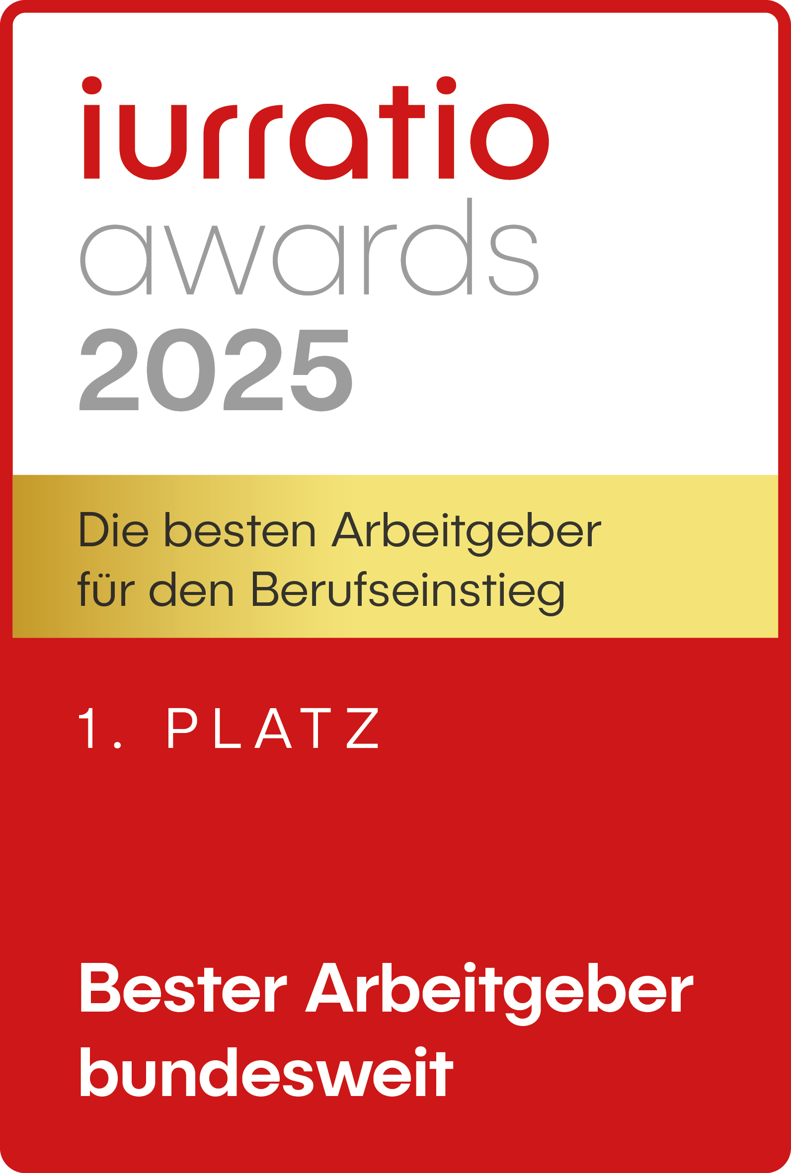 Platz 1 Bester Arbeitgeber bundesweit