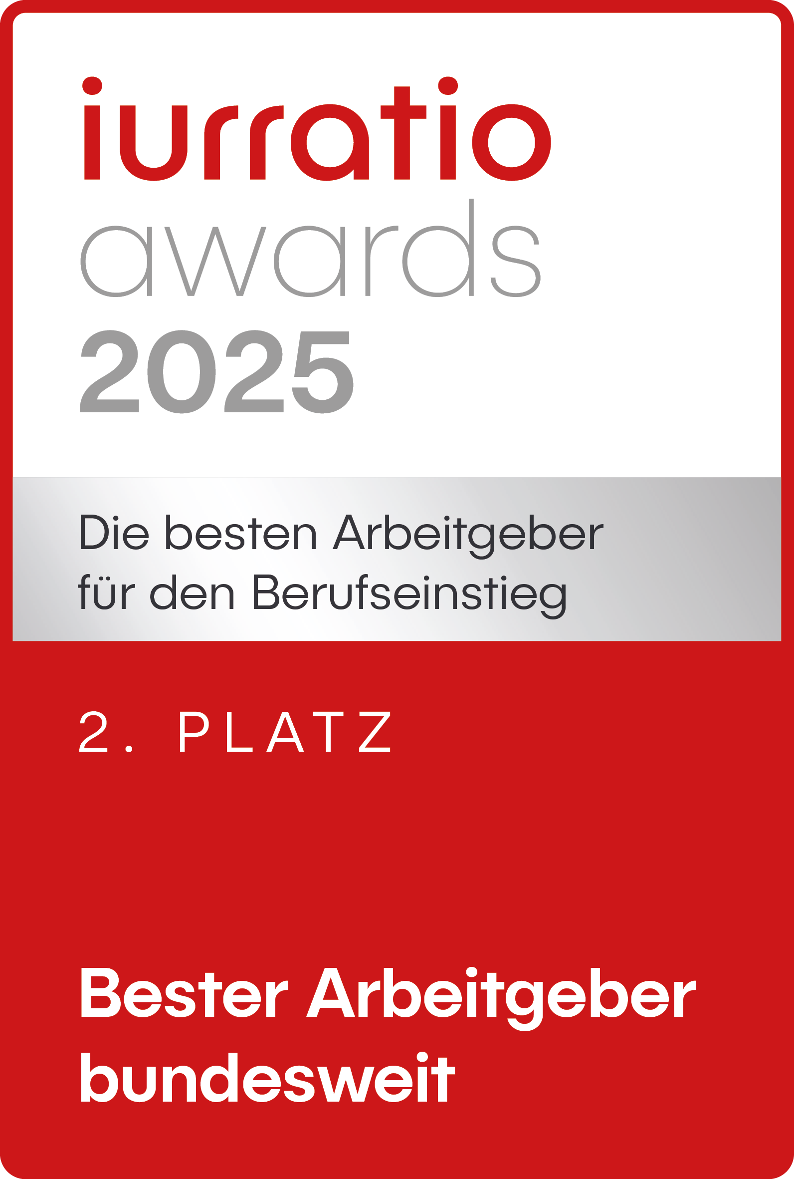 Platz 2 Bester Arbeitgeber bundesweit